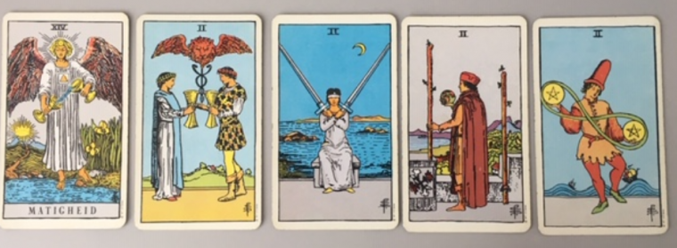 De Matigheid en de 2 kaarten uit het Waite Smit Tarot deck