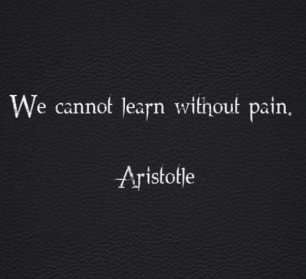 We Cannot learn without pain, quote van Aristoteles